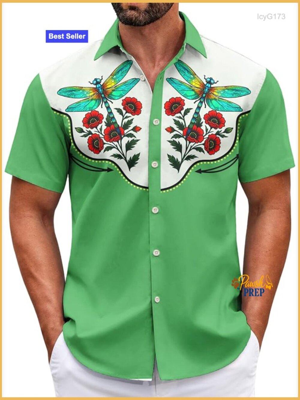 Men's Short Sleeve Printed Button Down Hawaiian Shirt Beach Casual